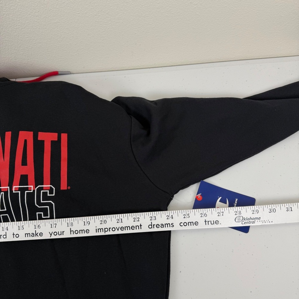 Champion Cincinnati Bearcats Black Red Hooded Sweatshirt Hoodie Mens Size L‎ - Picture 7 of 8